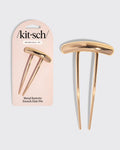 KITSCH - Mini Metal Barrette French Hair Pin - Gold