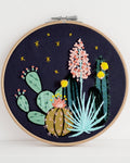 Antiquaria - Night Cactus Premium Embroidery Kit, 6 inch