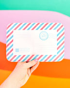 Blue, Red, and White Postal Envelope Ita Bag White Insert - 9.1"