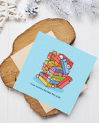 "I've Really Fallen for You" Kawaii Bears & Pigs Building Blocks Greeting Card - 6"