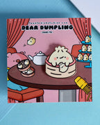 Kawaii Mama Dumpling and Baby Hard Enamel Pin - 1"