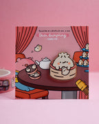 Kawaii Mama Dumpling and Baby Hard Enamel Pin - 1"