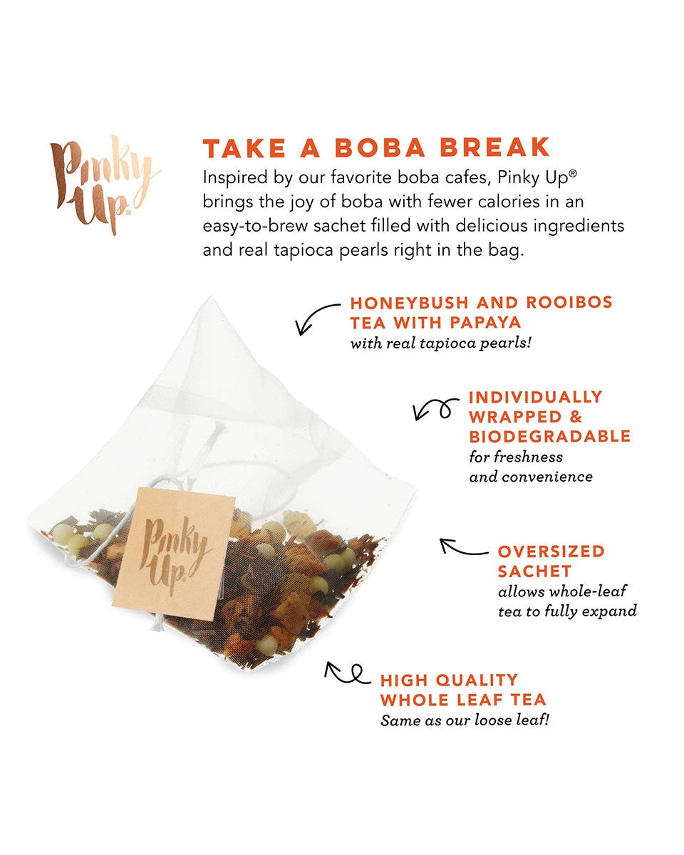 Mango Guava Boba Tea - Box of 12 Wrapped Pyramid Sachets
