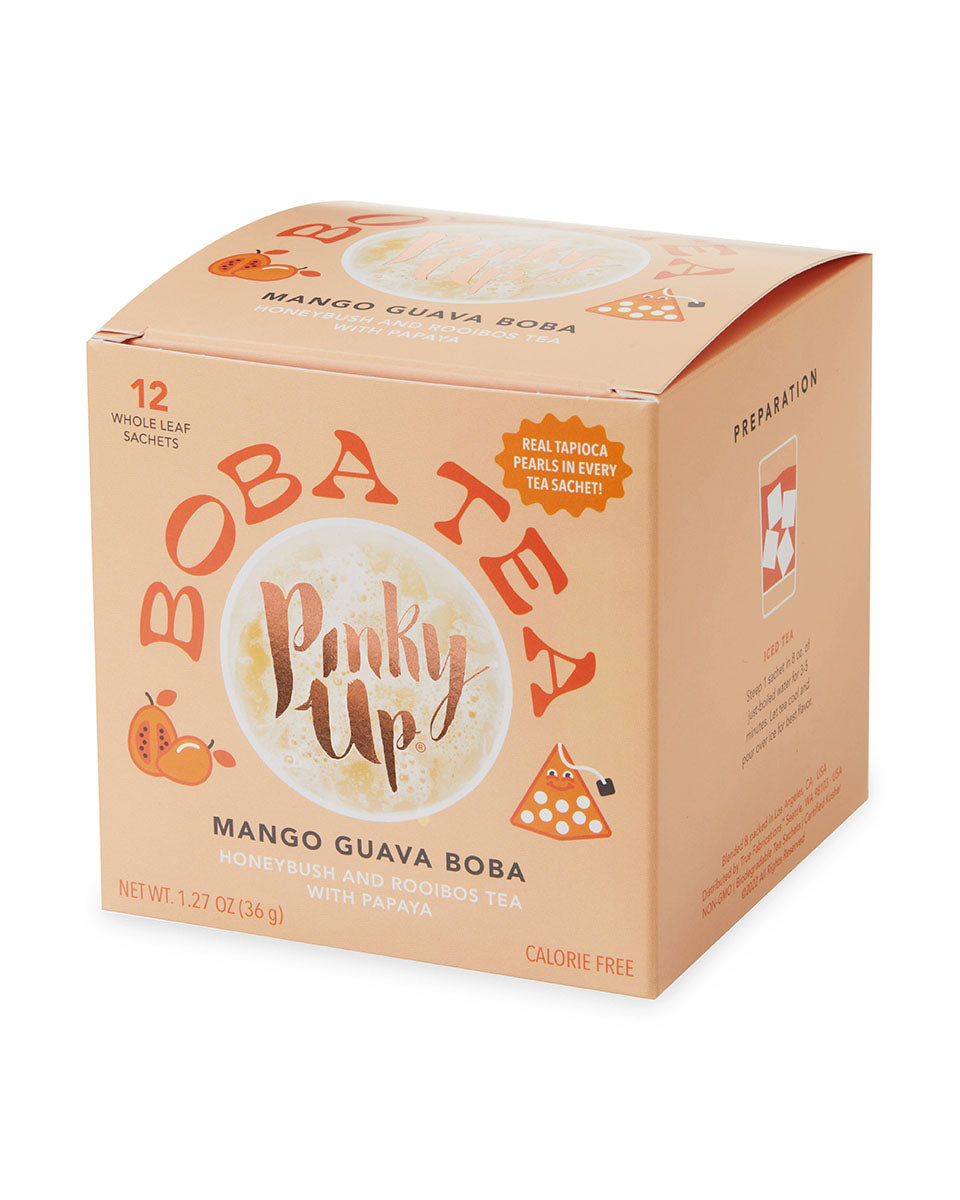 Mango Guava Boba Tea - Box of 12 Wrapped Pyramid Sachets