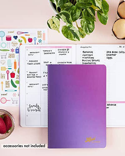 Meal Planning Petite Dateless Planner + Sticker Sheet - Colorblends: Pink & Purple