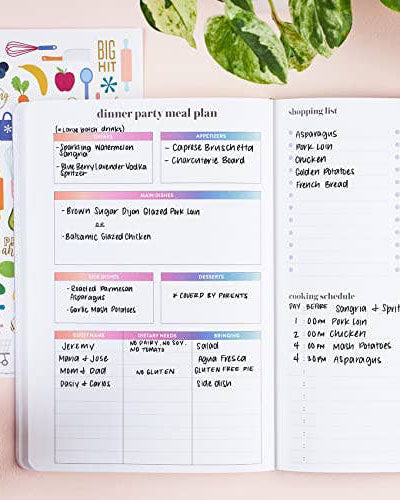 Meal Planning Petite Dateless Planner + Sticker Sheet - Colorblends: Pink & Purple