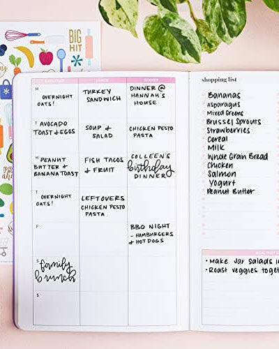 Meal Planning Petite Dateless Planner + Sticker Sheet - Colorblends: Pink & Purple