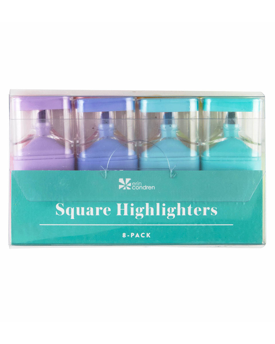 Mini 2.5" Square Highlighter 8-pack: Rainbow Colors