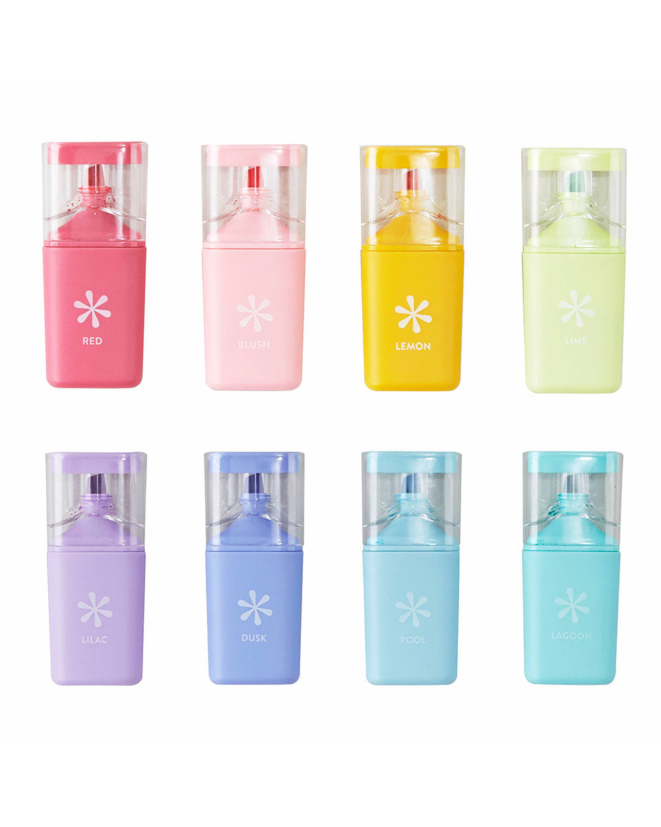 Mini 2.5" Square Highlighter 8-pack: Rainbow Colors