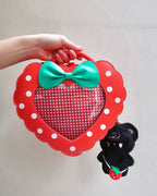 Bolso bandolera Ita con lazo de lunares y corazón de fresa - Pequeño