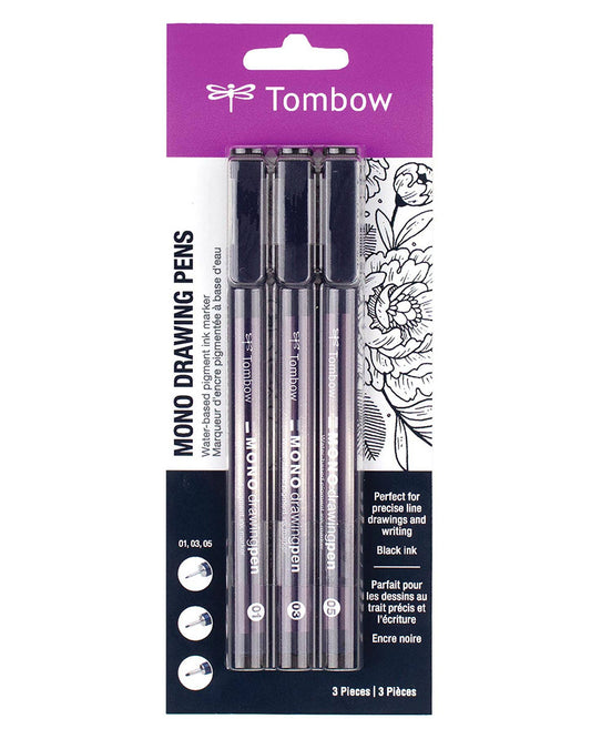 MONO Black Ink Drawing Pens - 3-Pack