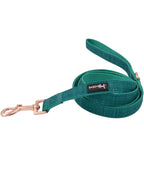 Napa Teal Green Dog Leash w/Rose Gold-toned Hardware -  60"