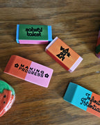 Ban.do Eraser Set (Set of 6) 🍓| Strawberries & Potential