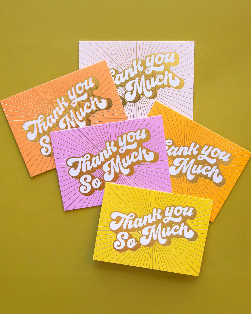 Thank You So Much Gold Foiled Greeting Card 5 Pack