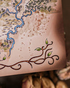 Impresión artística de papel reciclado del mapa del condado de Shire - Impresión cuadrada de 8,25"