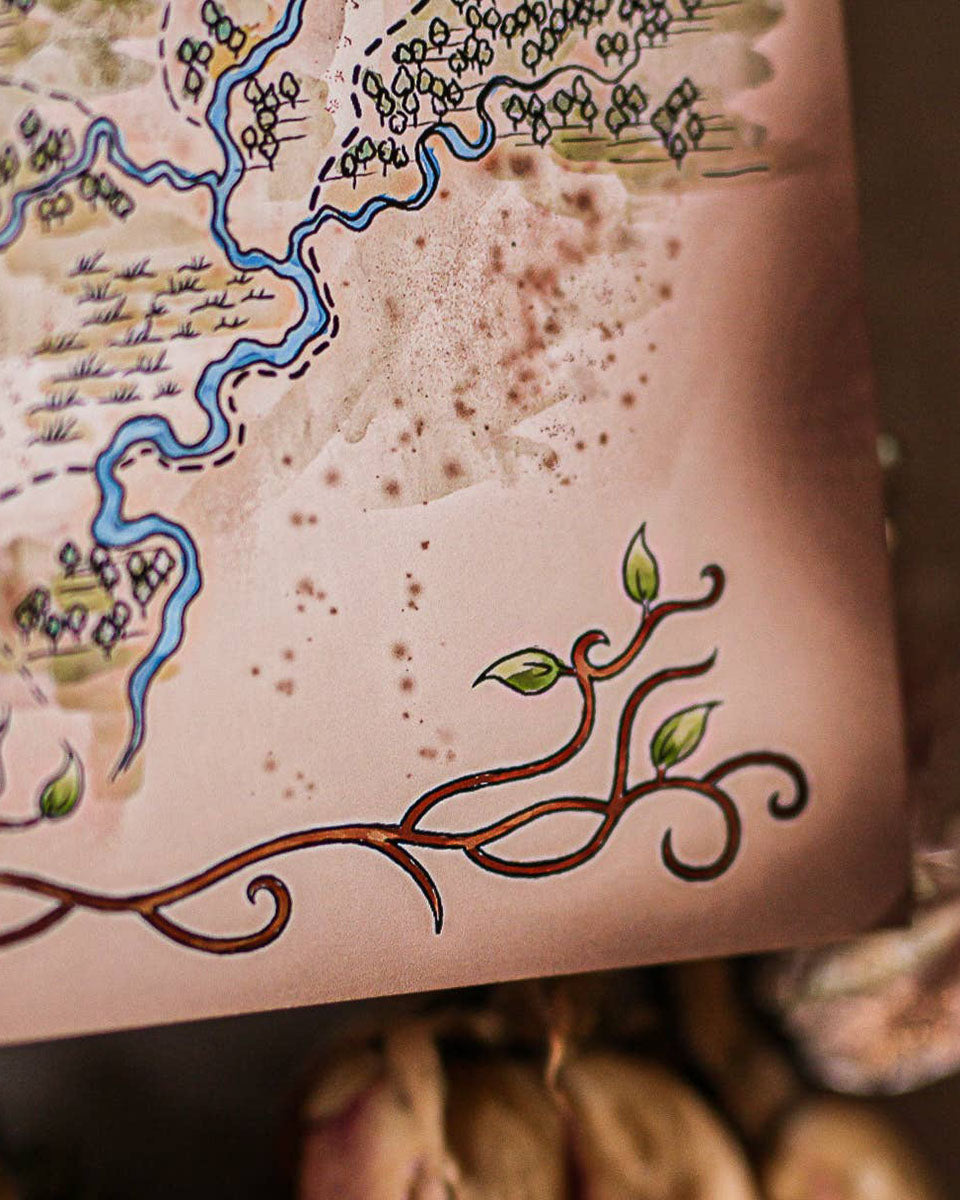 The Shire County Map Square Recycled Paper Art Print - 8.25" Square Print