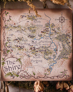 Impresión artística de papel reciclado del mapa del condado de Shire - Impresión cuadrada de 8,25"