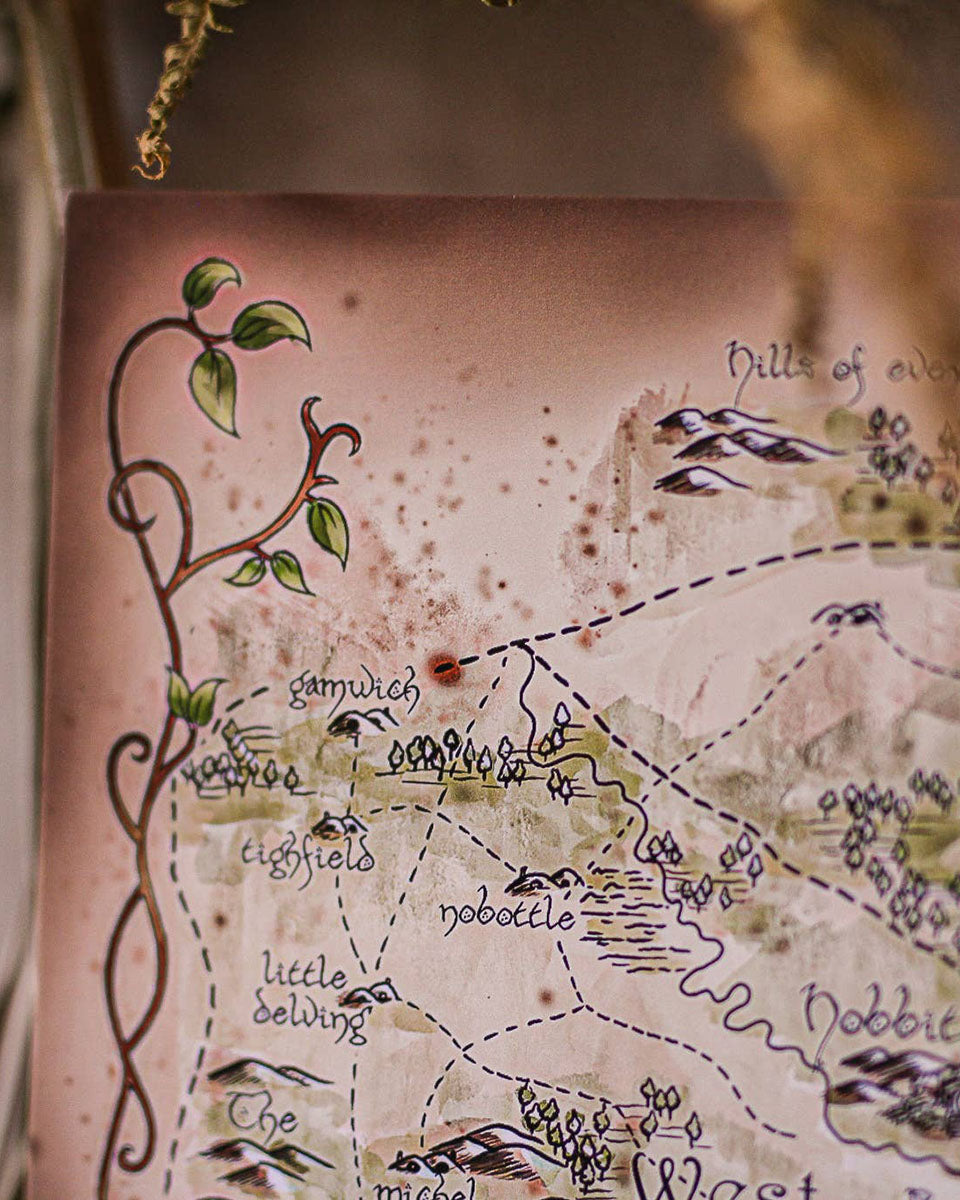 The Shire County Map Square Recycled Paper Art Print - 8.25" Square Print