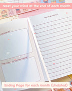 Undated All-In-One Kawaii Pink Bear Notebook & Planner