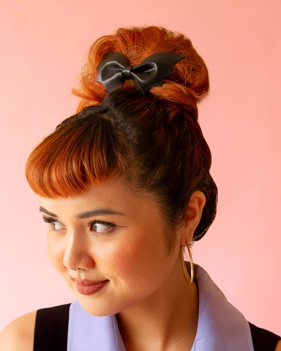 Vegan Leather Halloween Bat Hair Clip