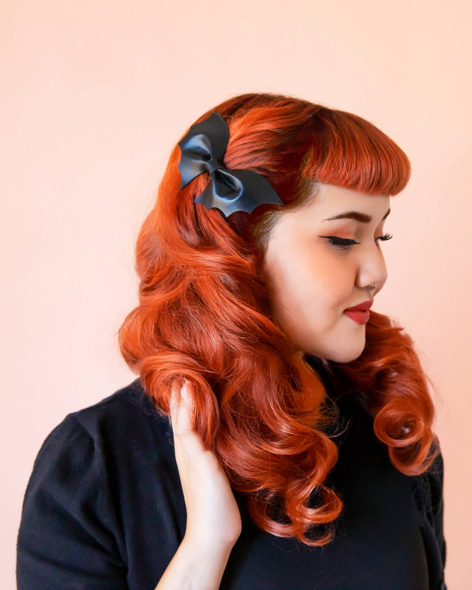 Vegan Leather Halloween Bat Hair Clip