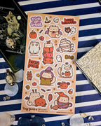 Hoja de pegatinas STICKII de Tiny Yume "Aventura de Halloween espeluznante" 👻🎃 - Calcomanías pastel góticas y kawaii espeluznantes