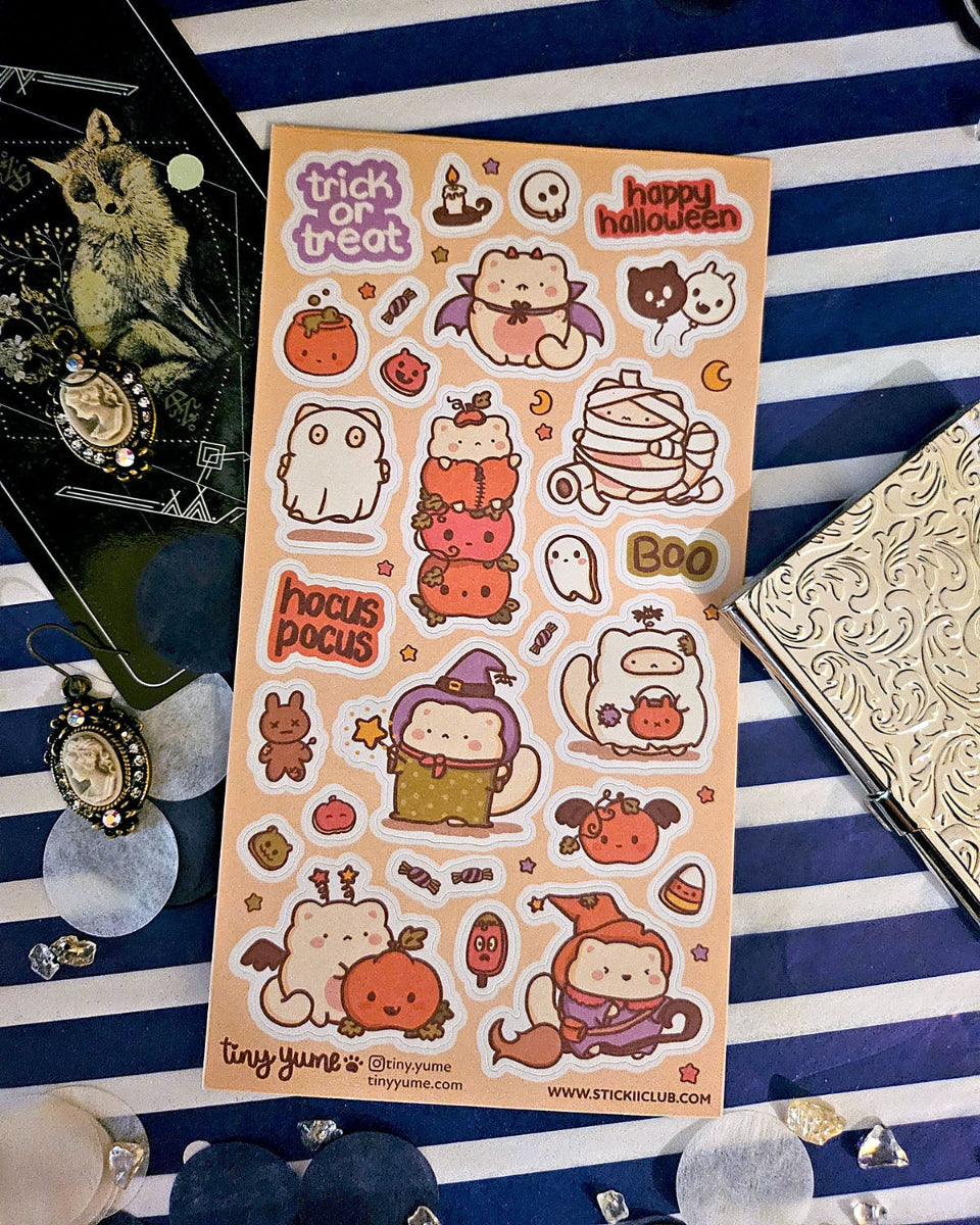 Yume’s Spooky Kawaii Halloween Adventure 27 Sticker Sheet - Art by Tiny Yume