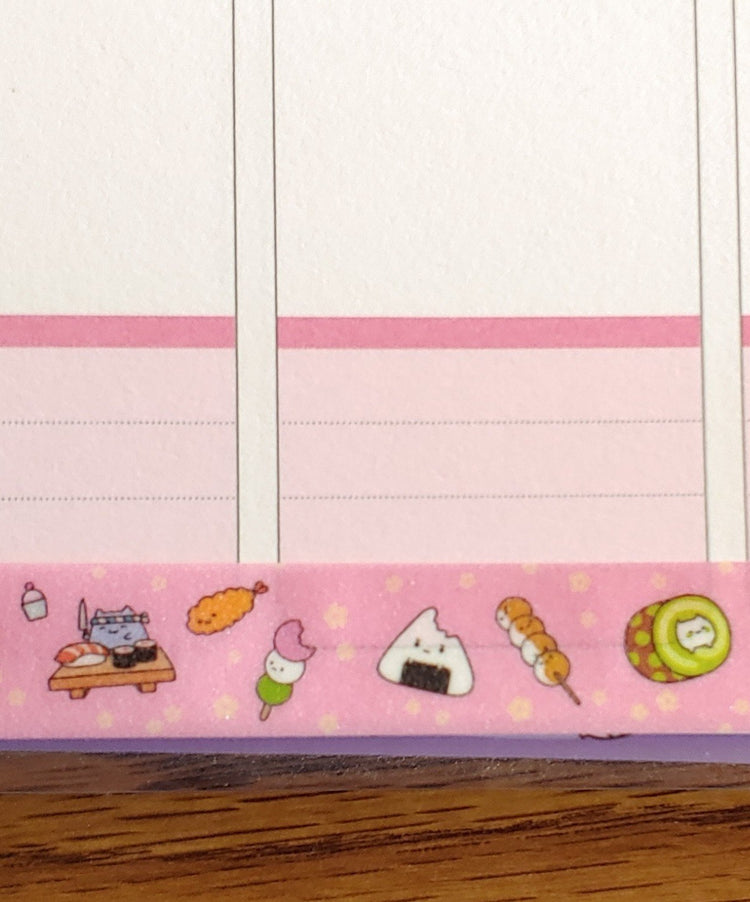 Pink Kawaii Japanese Foods Glitter Washi Tape