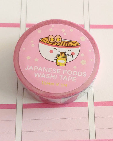 Rosa Kawaii Japanische Lebensmittel Glitter Washi Tape
