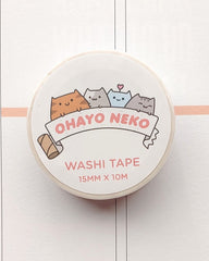 Ohayo Neko Kawaii Kitty Cat Washi Tape
