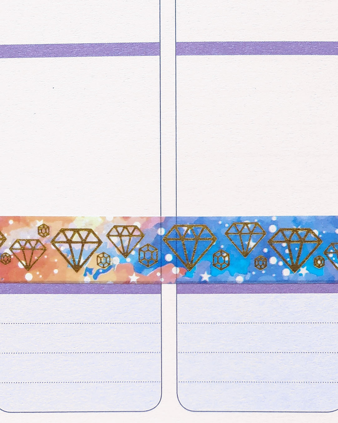 Gorgeous Nebula Washi Tape with Gold-toned Foil Diamond Imprints