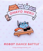 Kawaii Sushi Master Kitty Enamel Pin