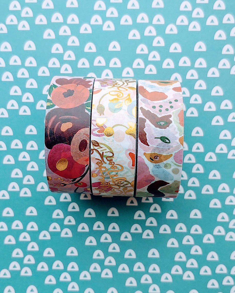 Floral Foiled Washi Tape Set of 3