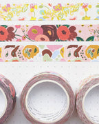 Juego de 3 cintas washi laminadas florales
