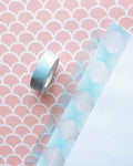 Line Gradation Silver and Blue Washi Tape
