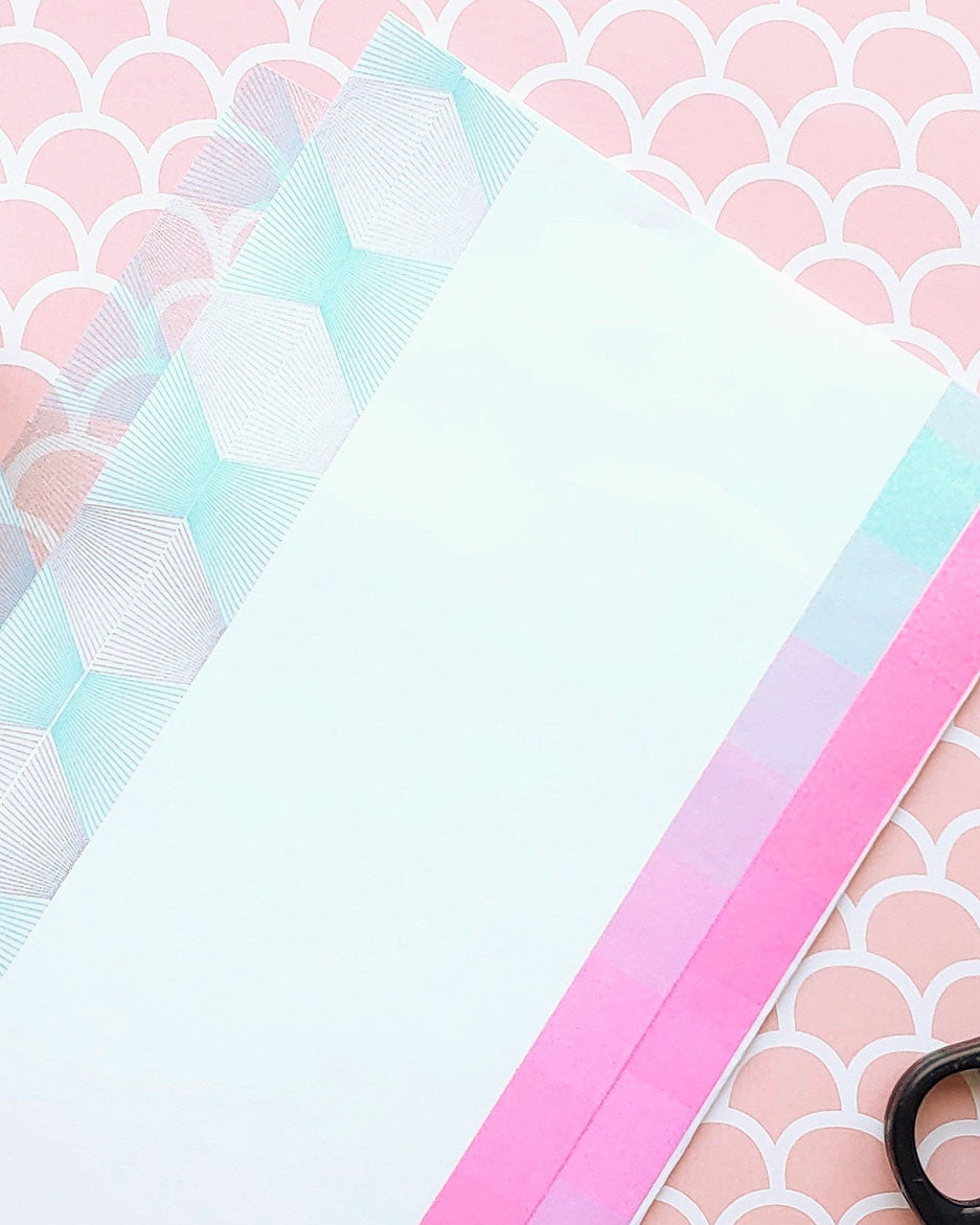Line Gradation Silbernes und blaues Washi Tape