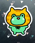 Frog in a Cat Costume Vinyl Sticker