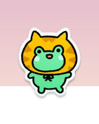 Frog in a Cat Costume Vinyl Sticker