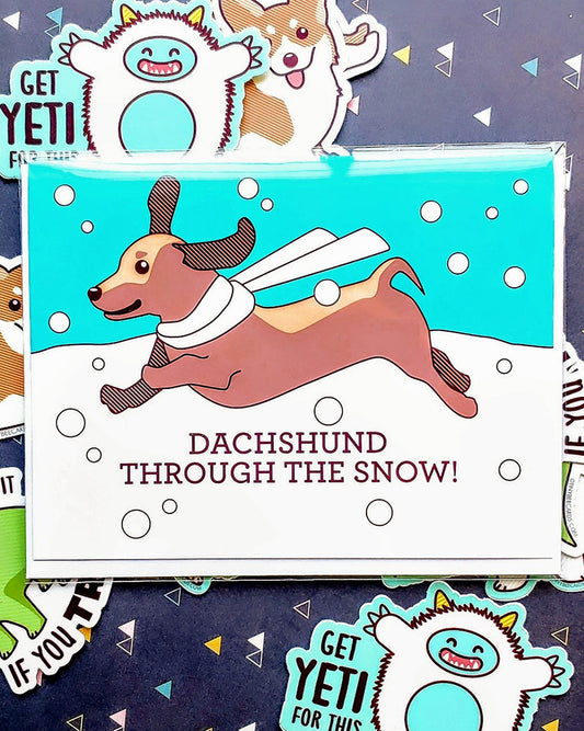 Dachshund through the Snow Christmas and Holiday Card