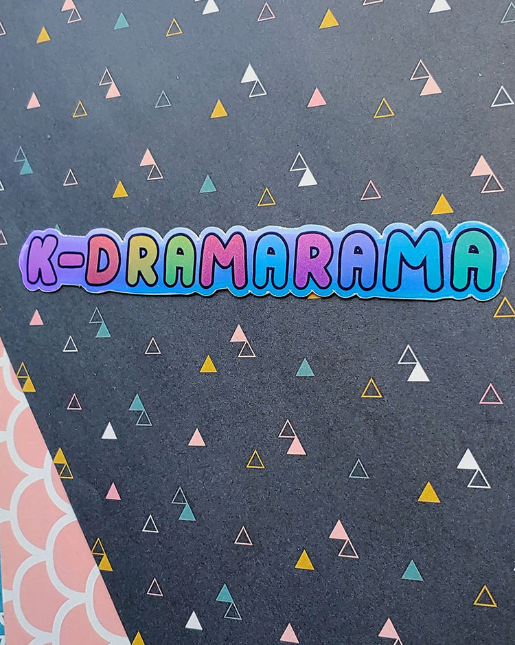K-Dramarama Pink & Blue Holographic Vinyl Sticker