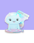 Pegatina de vinilo holográfica DJ Kitty Kawaii "Meow Mix"