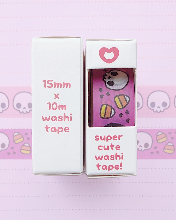 Spoopy Lila Halloween Kawaii Washi Tape - 15mm