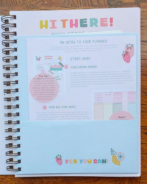 Pastel Rainbow Undated Perpetual Year Goal & Weekly Planner