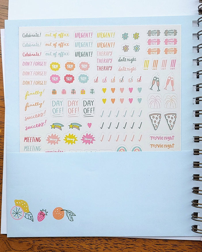 Pastel Rainbow Undated Perpetual Year Goal & Weekly Planner