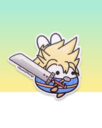 Bunny als Cloud aus FFVII – Matte Vinyl-Aufkleber