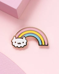 Cloud Kawaii Kitten Cat Rainbow Hard Enamel Pin