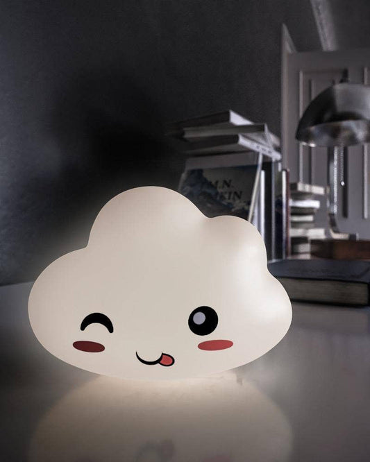 Cheeky Winking Kawaii Cloud Emoji Lamp - 5.5"