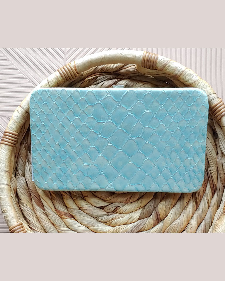 Light Blue Metallic Flat Wallet
