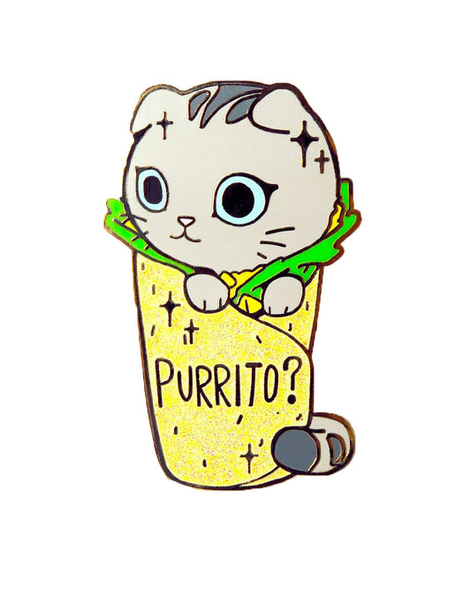 Purrito Kawaii Kitty Cat Burrito Hard Enamel Pin