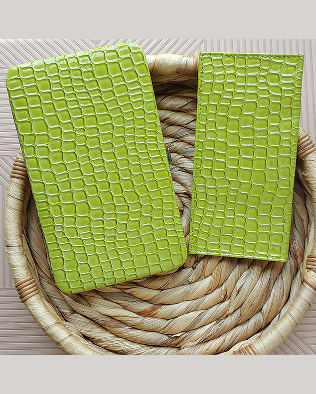 Light Green Metallic Flat Wallet